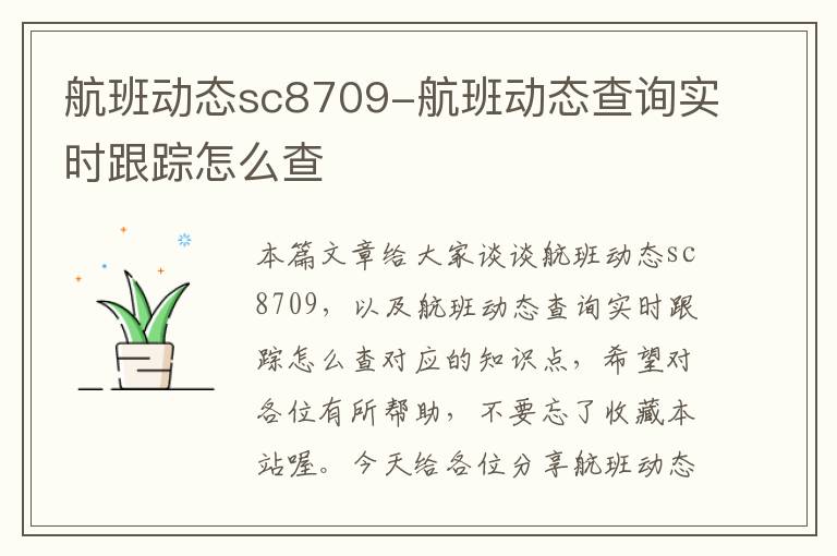 航班動態(tài)sc8709-航班動態(tài)查詢實時跟蹤怎么查