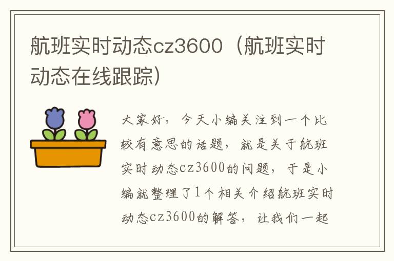 航班實(shí)時(shí)動(dòng)態(tài)cz3600（航班實(shí)時(shí)動(dòng)態(tài)在線跟蹤）