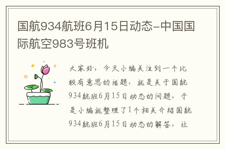 國航934航班6月15日動態(tài)-中國國際航空983號班機(jī)