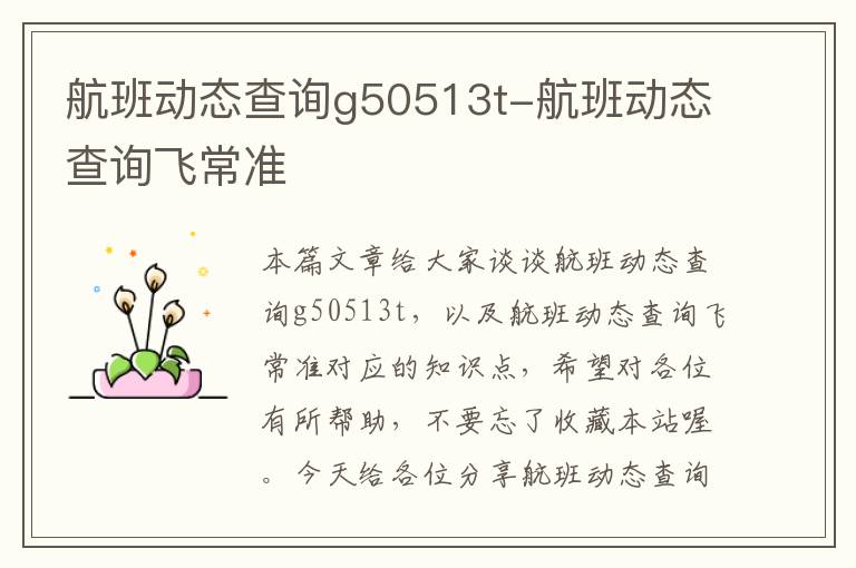 航班動(dòng)態(tài)查詢g50513t-航班動(dòng)態(tài)查詢飛常準(zhǔn)