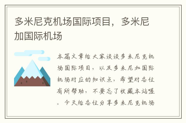 多米尼克機(jī)場國際項(xiàng)目，多米尼加國際機(jī)場