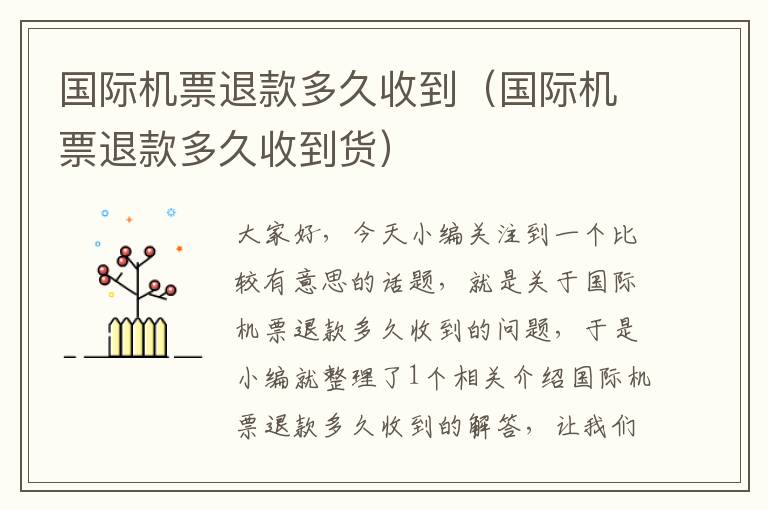 國際機(jī)票退款多久收到（國際機(jī)票退款多久收到貨）