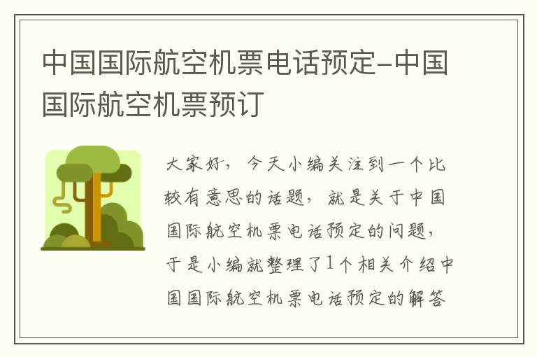 中國(guó)國(guó)際航空機(jī)票電話預(yù)定-中國(guó)國(guó)際航空機(jī)票預(yù)訂